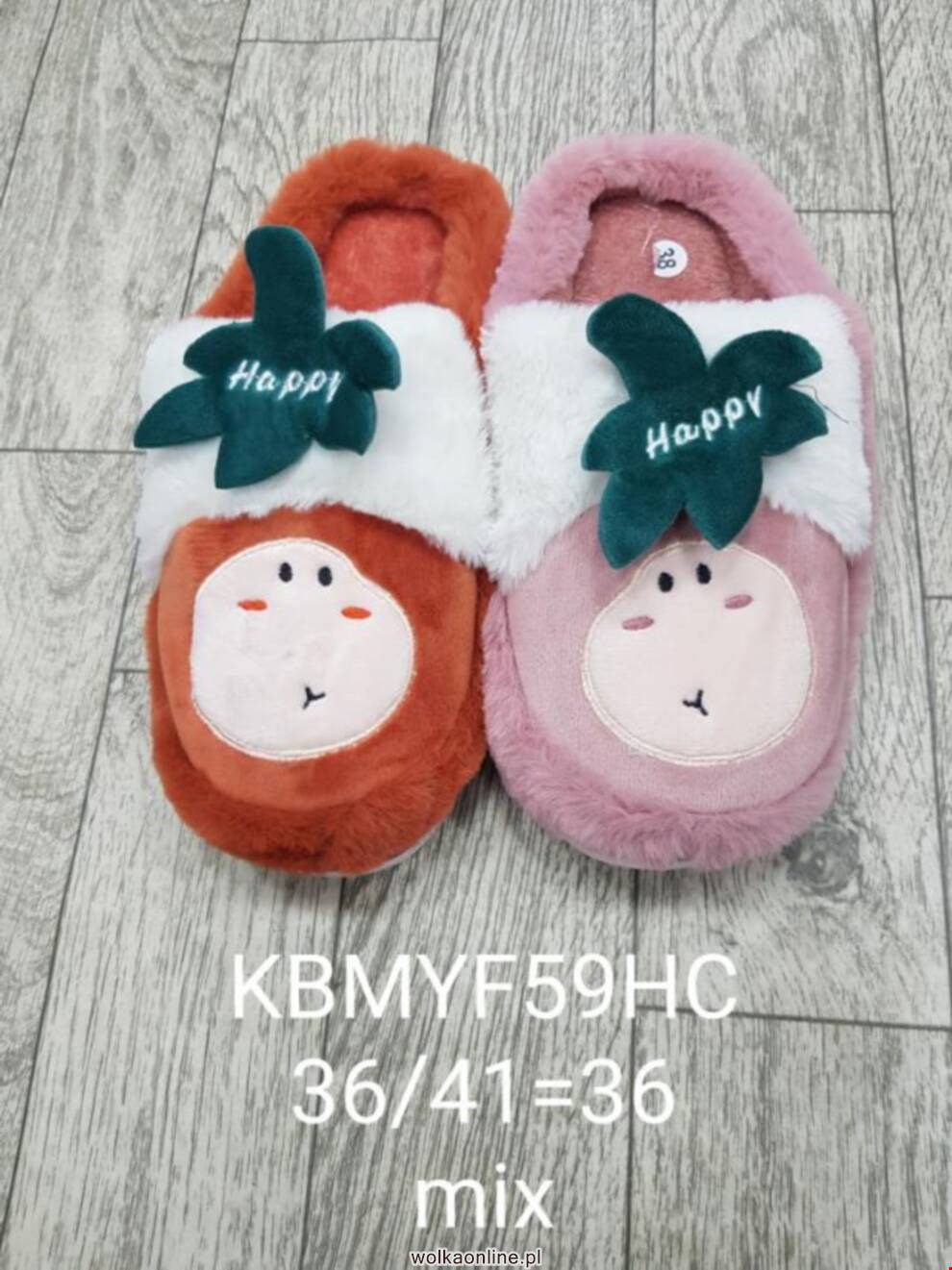 Kapcie damskie KBMYF59HC 36-41 MIX KOLOR