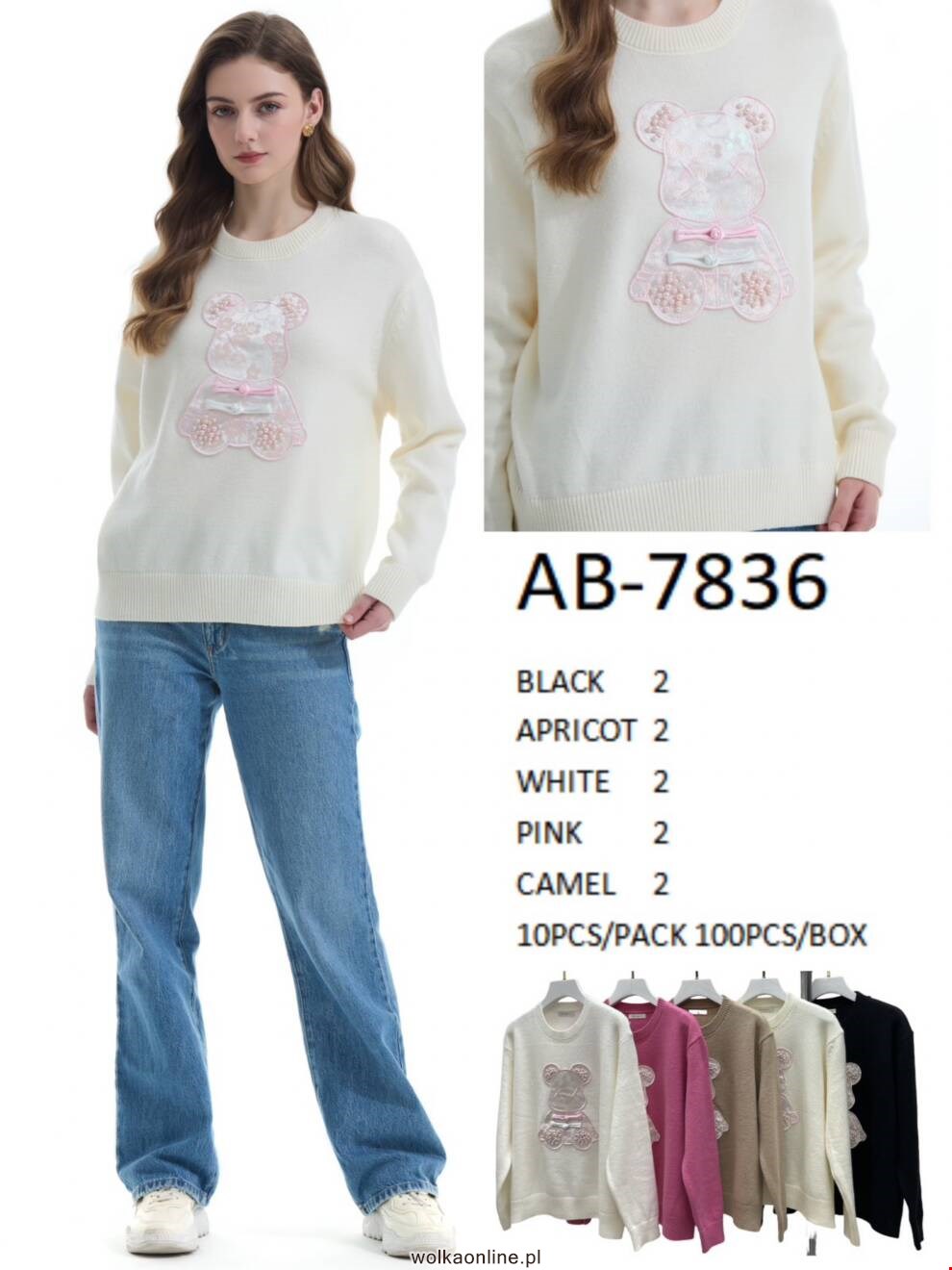 Sweter damskie AB-7386 Mix kolor Standard