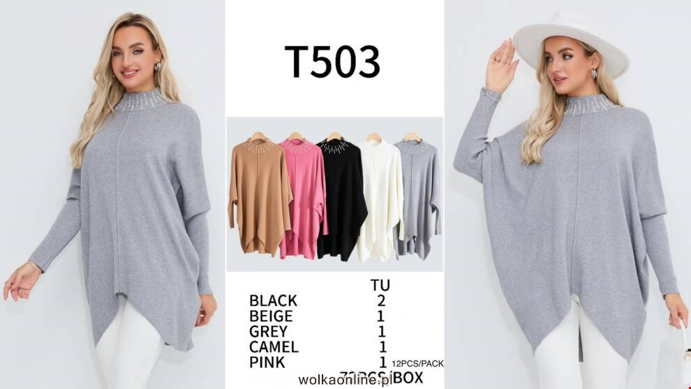 Sweter damskie T503 Mix kolor Standard