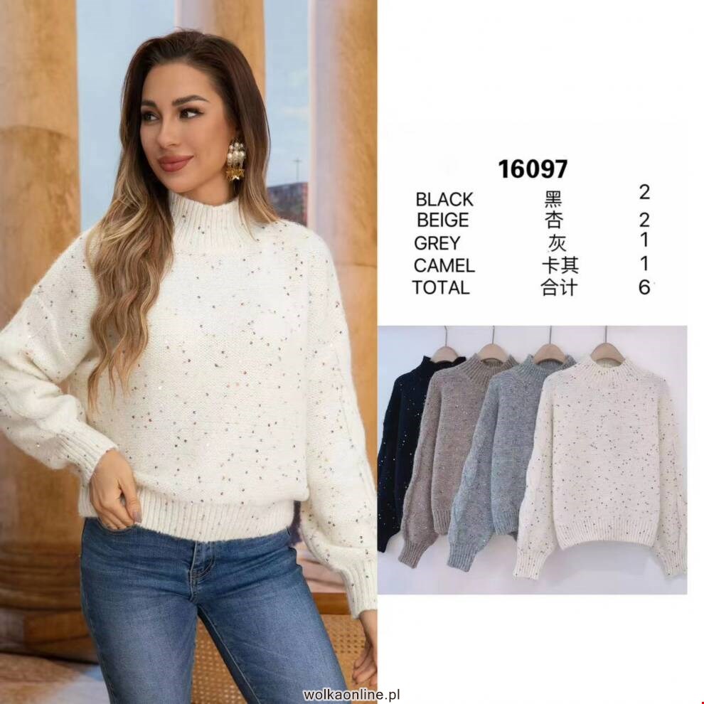 Sweter damskie 16097 Mix kolor Standard (Towar Włoskie)