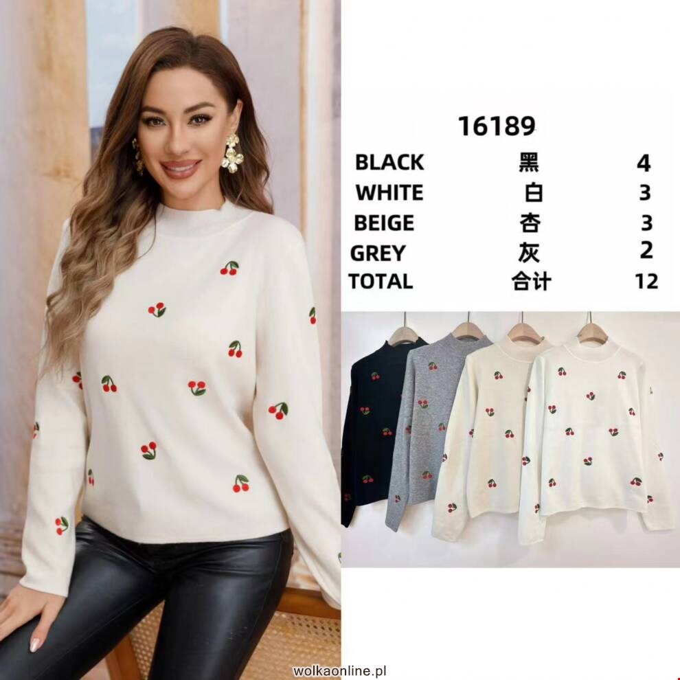 Sweter damskie 16189 Mix kolor Standard (Towar Włoskie)