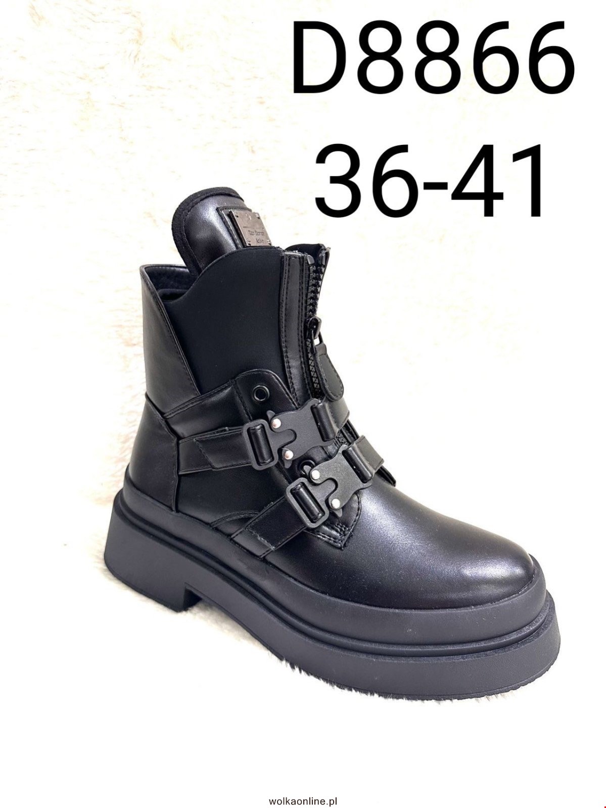 Botki damskie D8866 BLACK 36-41