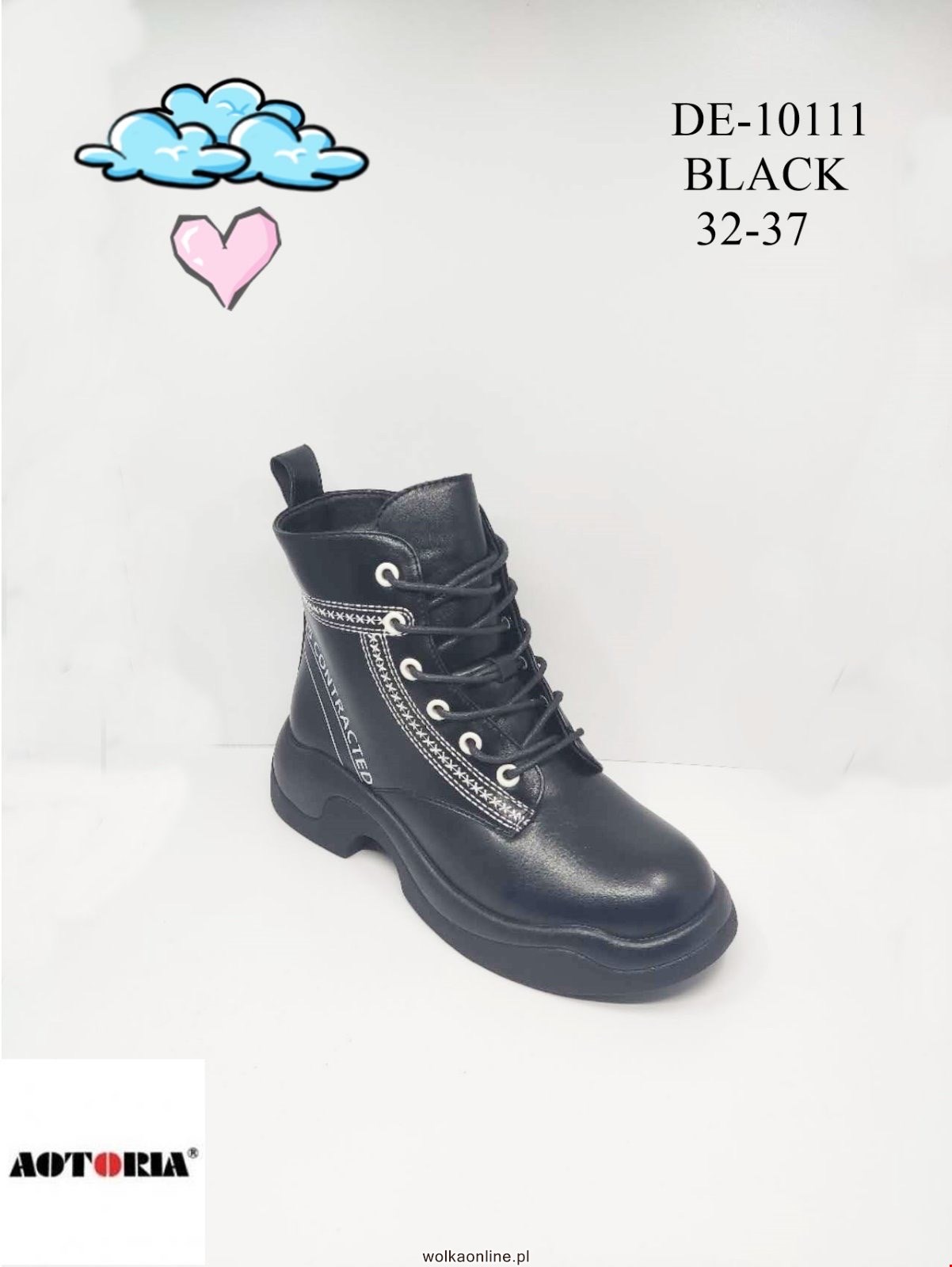 Botki Dziecięce DE-10111 BLACK 32-37