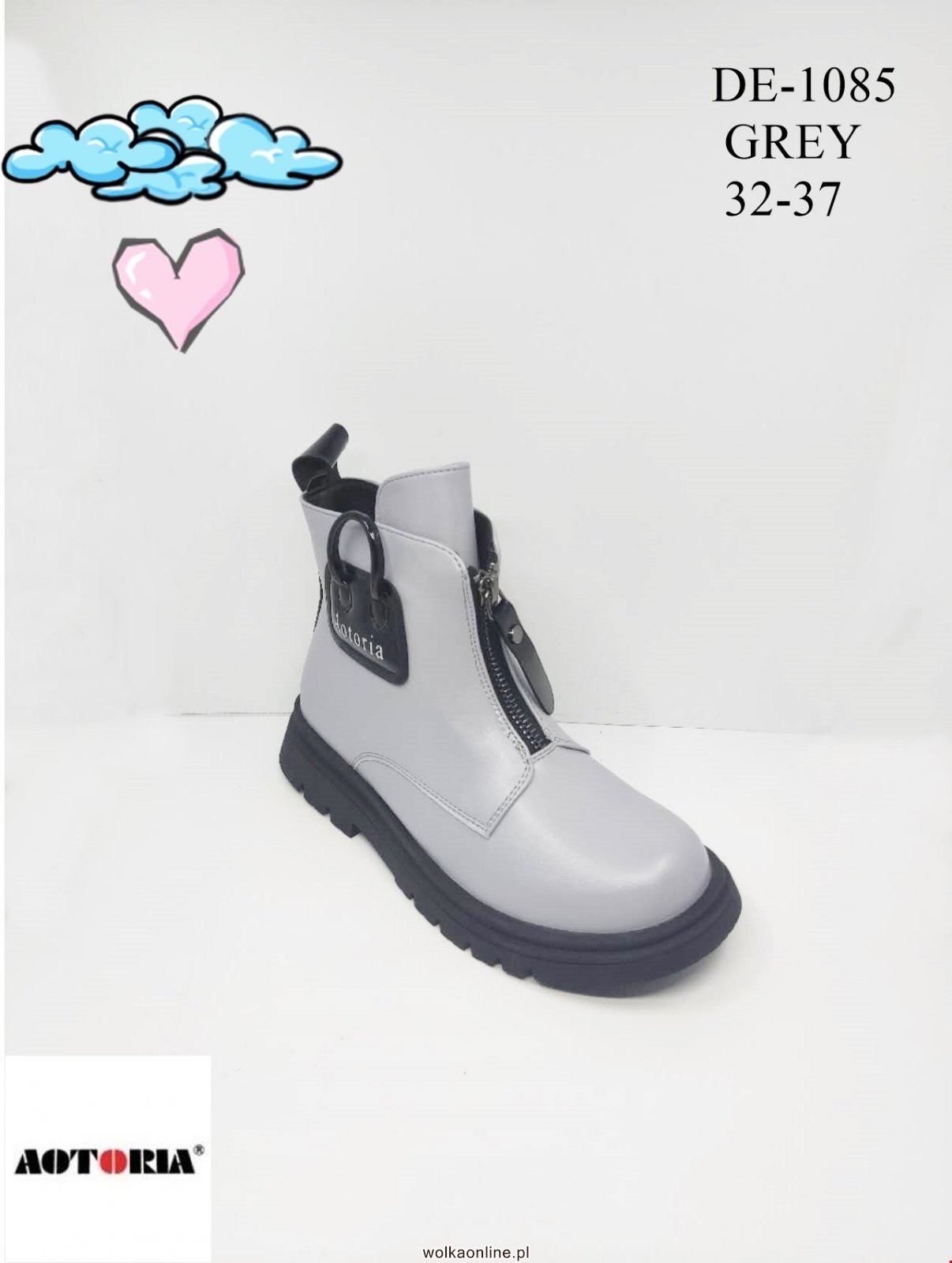 Botki Dziecięce DE-1085 GREY 32-37