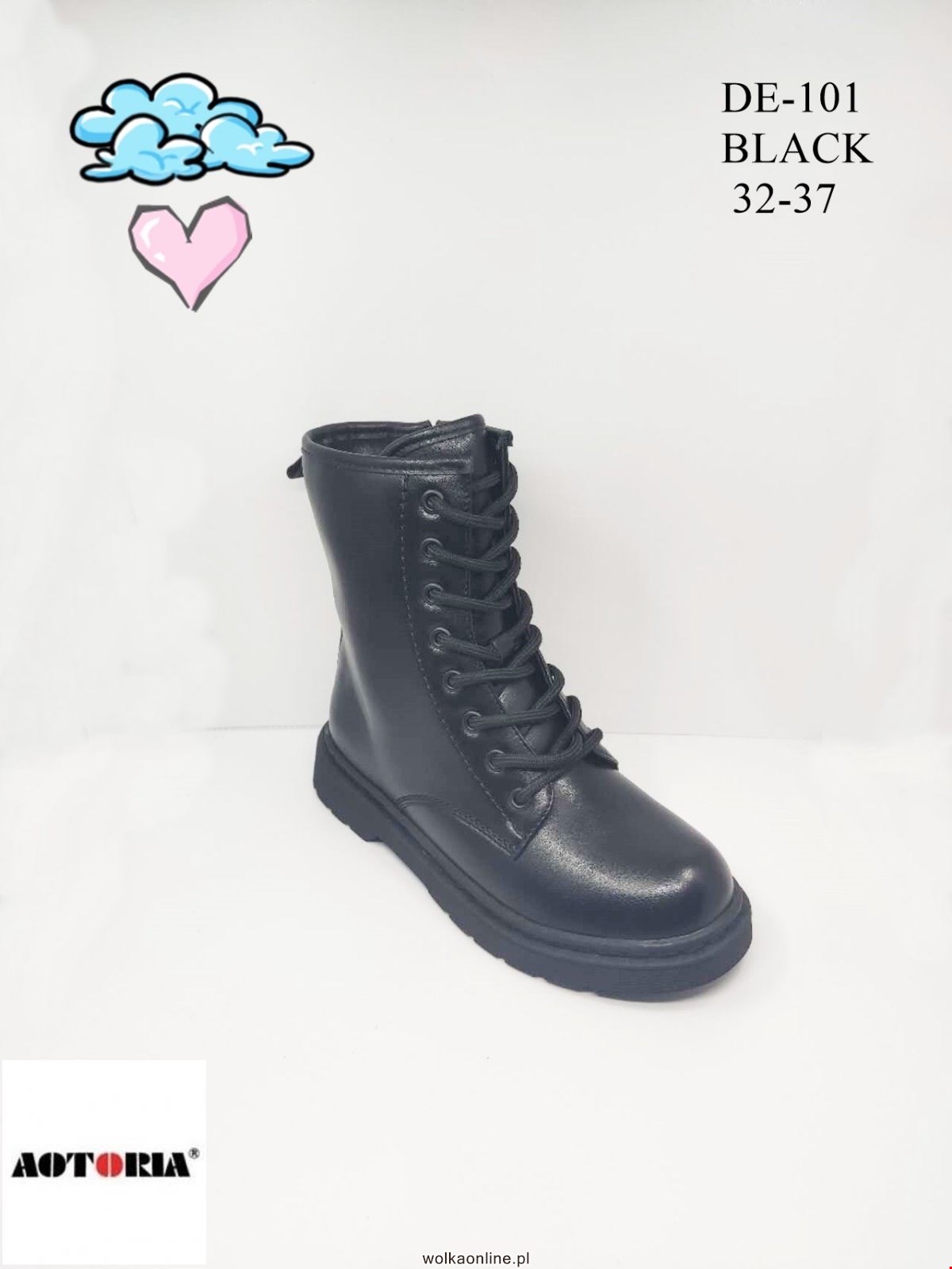 Botki Dziecięce DE-101 BLACK 32-37