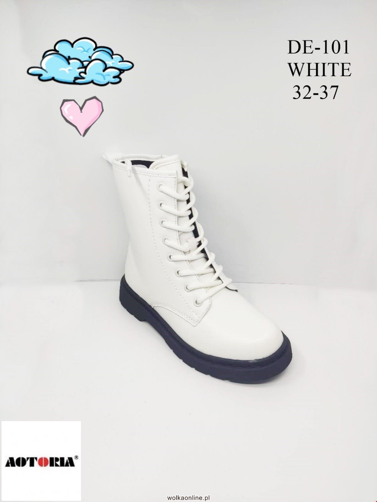 Botki Dziecięce DE-101 WHITE 32-37