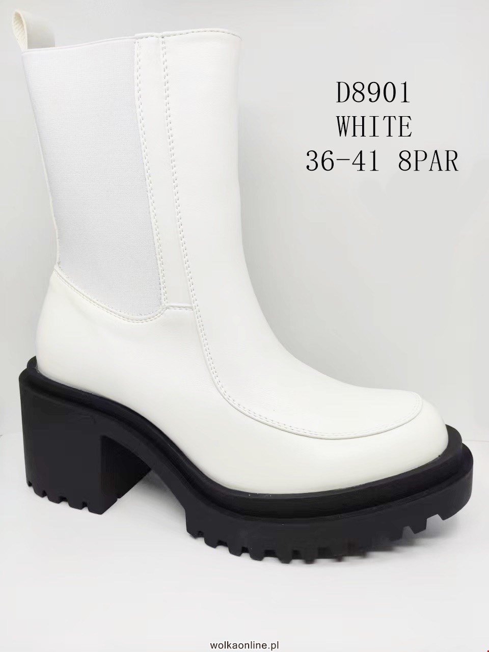 Botki damskie D8901 WHITE 36-41