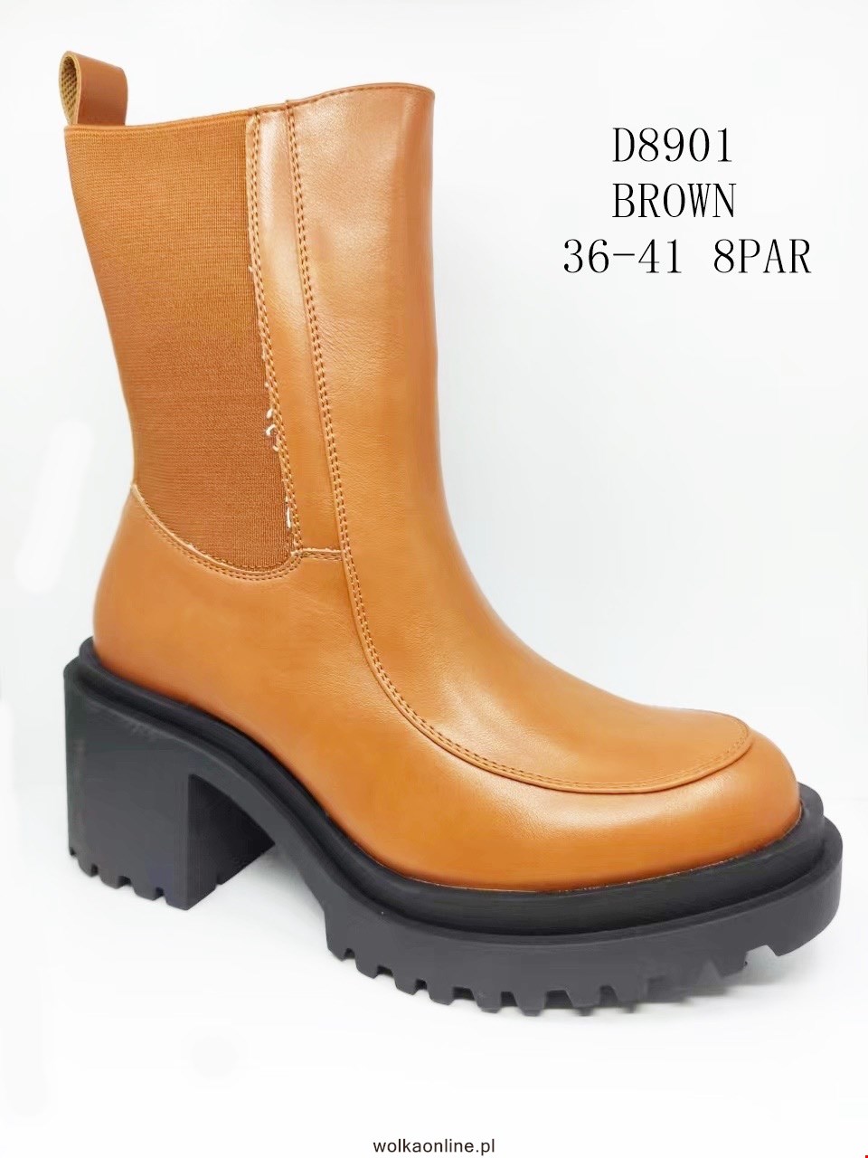 Botki damskie D8901 BROWN 36-41