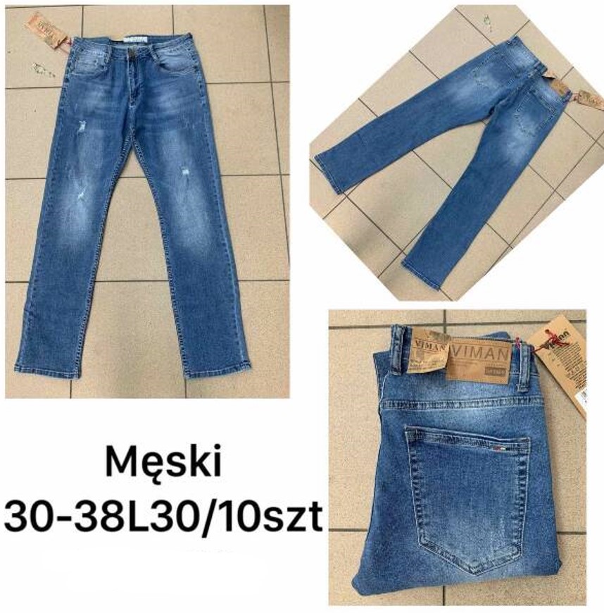 Spodnie jeansy meskie Roz 30-38 , 1 kolor Paczka 10 szt
